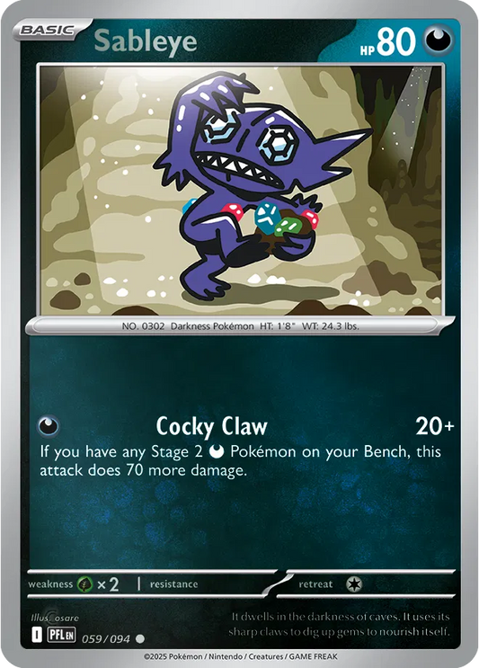 Sableye Phantasmal Flames Common • 059/094 Reverse Holofoil