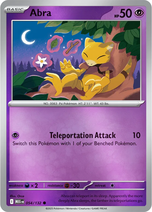 Abra Mega Evolution Common • 054/132 Reverse Holofoil