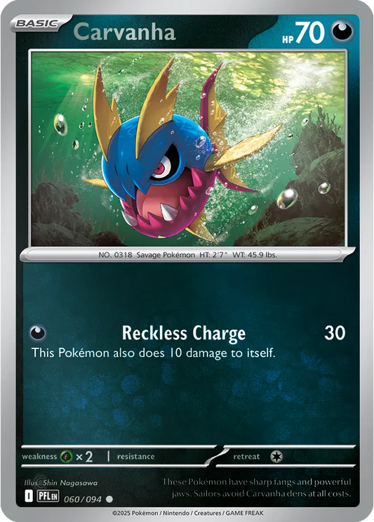 Carvanha Phantasmal Flames Common • 060/094 Reverse Holofoil