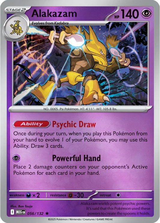 Alakazam Mega Evolution Rare • 056/132 Reverse Holofoil