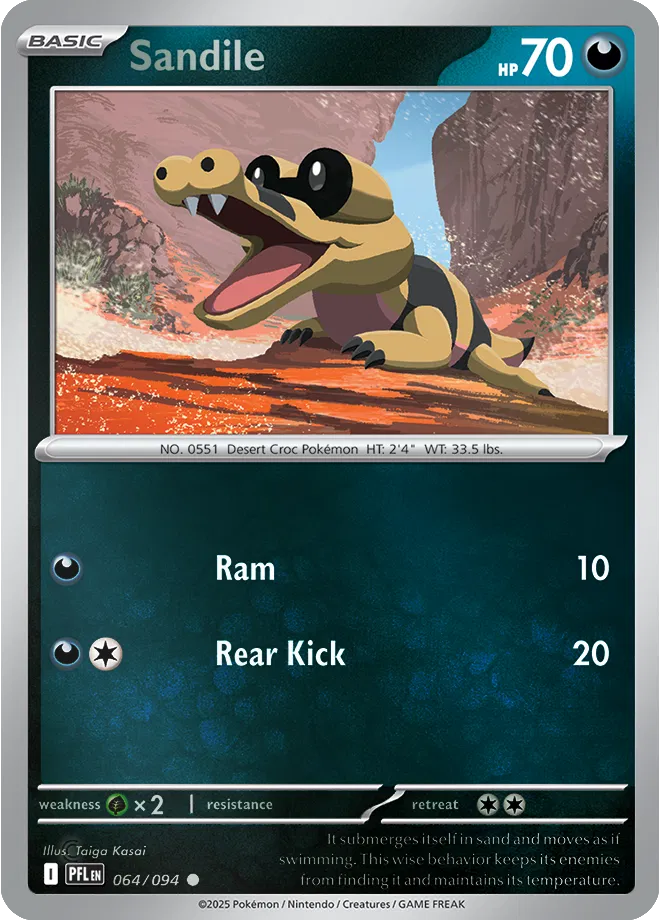 Sandile Phantasmal Flames Common • 064/094 Reverse Holofoil
