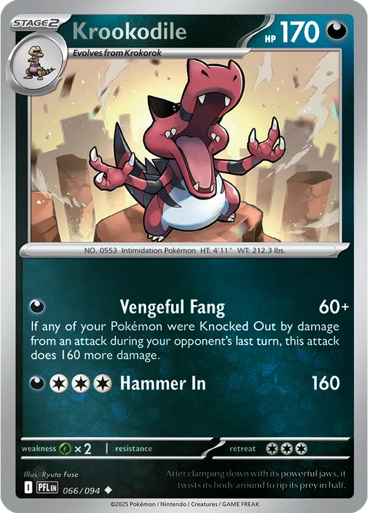 Krookodile Phantasmal Flames Uncommon • 066/094 Reverse Holofoil