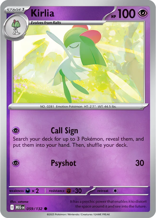 Kirlia Mega Evolution Common • 059/132 Reverse Holofoil