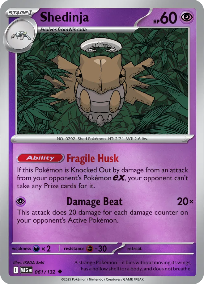 Shedinja Mega Evolution Uncommon • 061/132 Reverse Holofoil