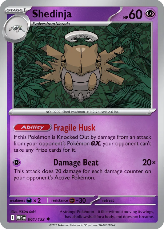 Shedinja Mega Evolution Uncommon • 061/132 Reverse Holofoil