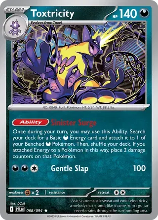 Toxtricity Phantasmal Flames Rare • 068/094 Reverse Holofoil