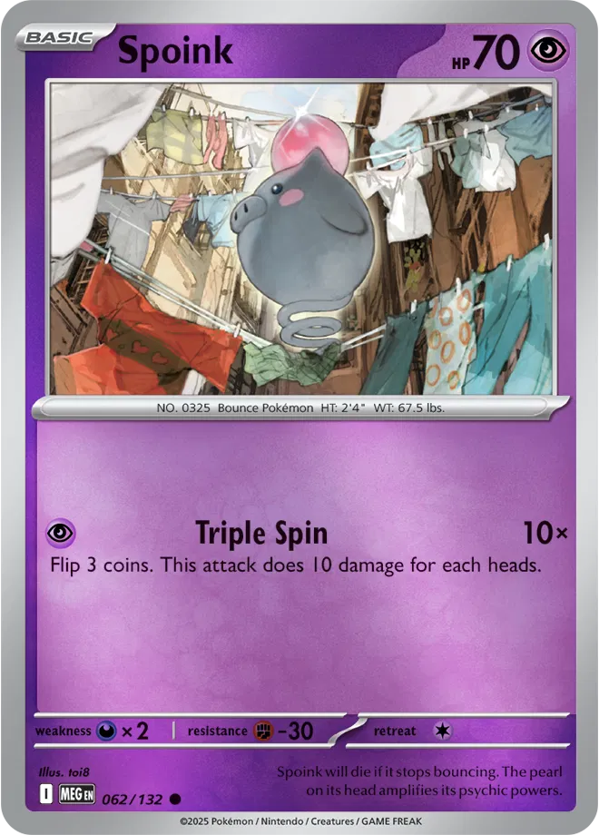 Spoink Mega Evolution Common • 062/132 Reverse Holofoil