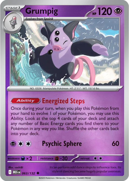Grumpig Mega Evolution Uncommon • 063/132 Reverse Holofoil