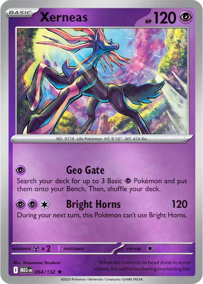 Xerneas Mega Evolution Rare • 064/132 Reverse Holofoil