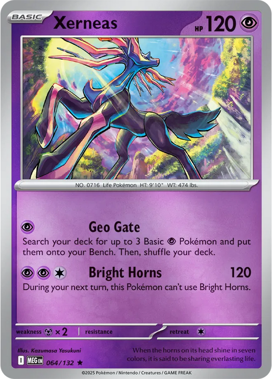 Xerneas Mega Evolution Rare • 064/132 Reverse Holofoil