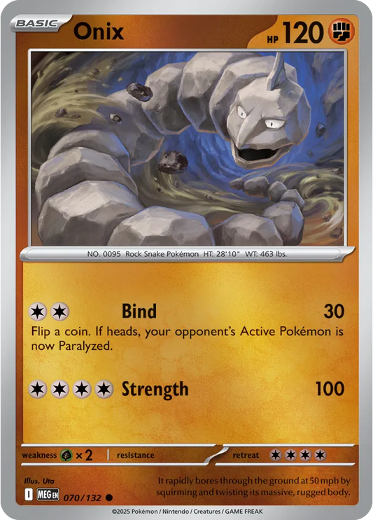 Onix Mega Evolution Common • 070/132 Reverse Holofoil
