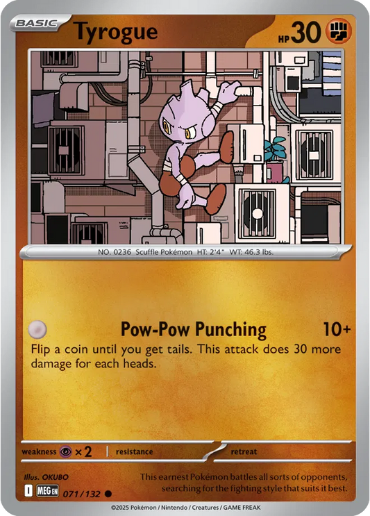 Tyrogue Mega Evolution Common • 071/132 Reverse Holofoil