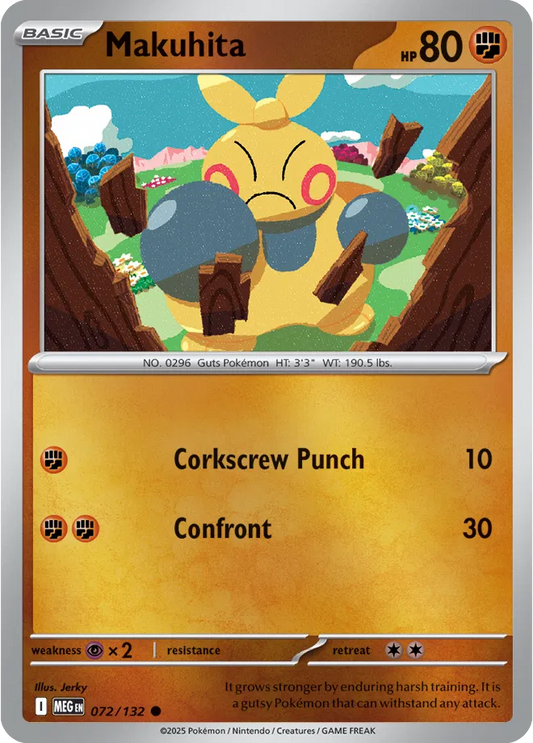 Makuhita Mega Evolution Common • 072/132 Reverse Holofoil