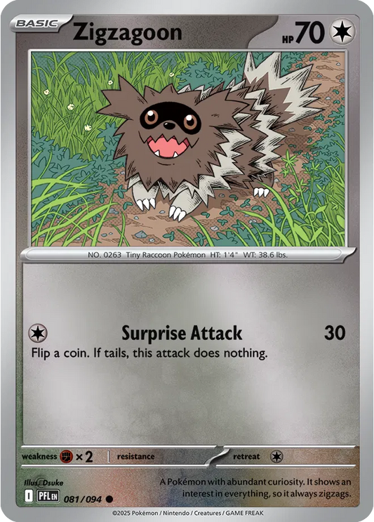 Zigzagoon Phantasmal Flames Common • 081/094 Reverse Holofoil