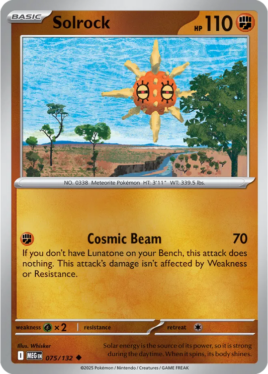 Solrock Mega Evolution Uncommon • 075/132 Reverse Holofoil