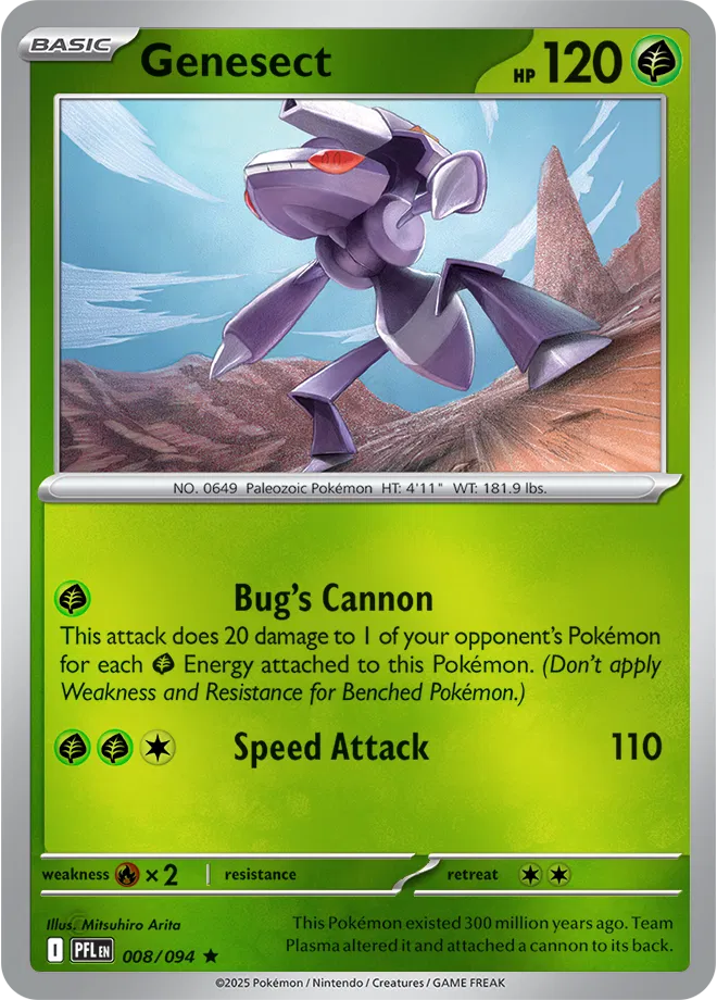 Genesect Phantasmal Flames Rare • 008/094 Reverse Holofoil