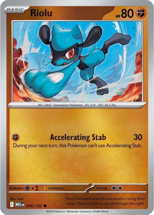 Riolu Mega Evolution Common • 076/132 Reverse Holofoil