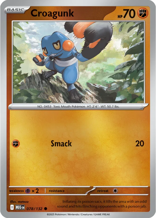 Croagunk Mega Evolution Common • 078/132 Reverse Holofoil