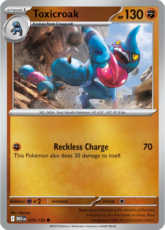 Toxicroak Mega Evolution Common • 079/132 Reverse Holofoil