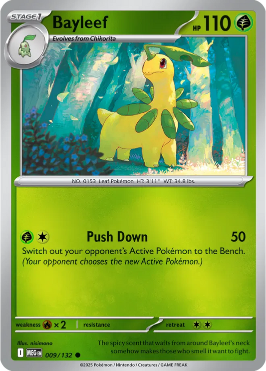 Bayleef Mega Evolution Common • 009/132 Reverse Holofoil