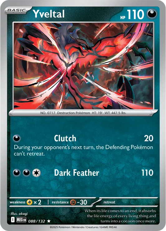 Yveltal Mega Evolution Rare • 088/132 Holofoil