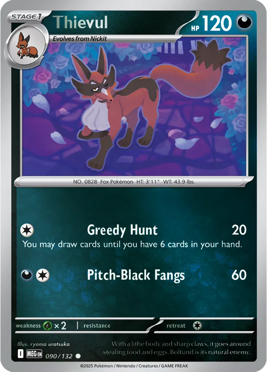 Thievul Mega Evolution Common • 090/132 Reverse Holofoil