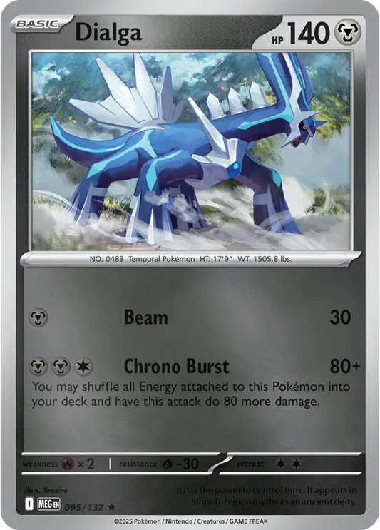 Dialga Mega Evolution Rare • 095/132 Reverse Holofoil