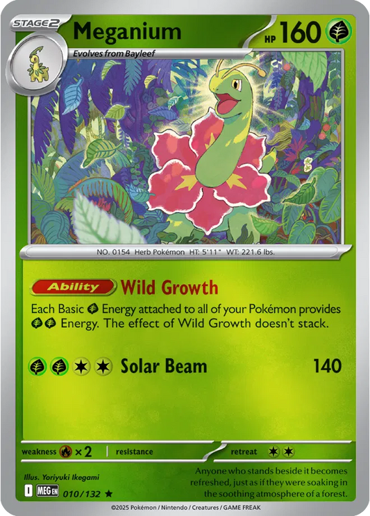 Meganium Mega Evolution Rare • 010/132 Reverse Holofoil