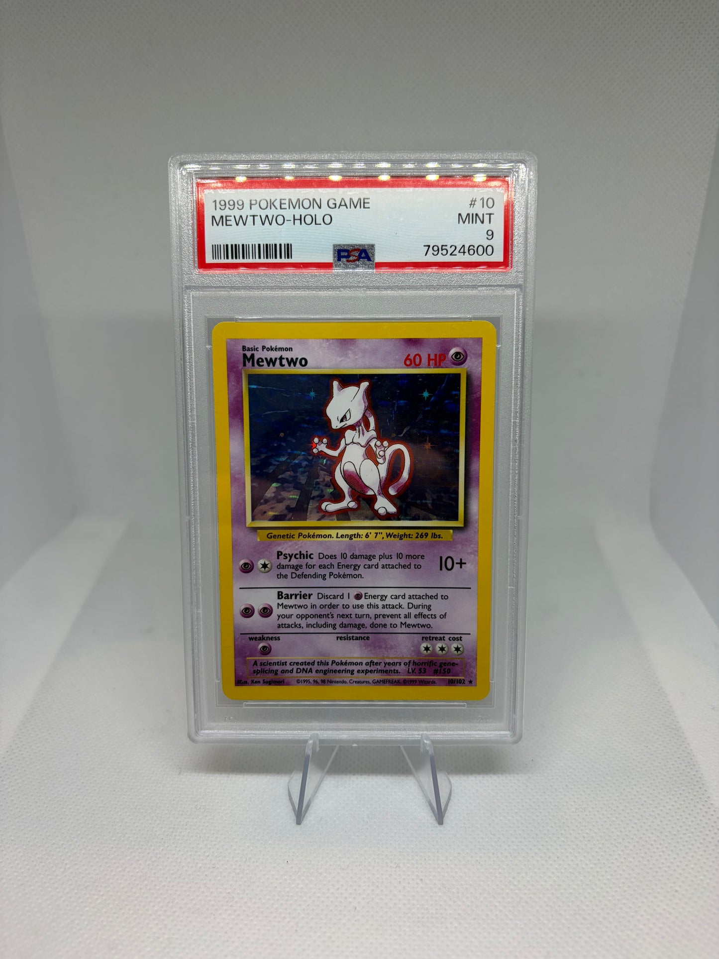 Mewtwo Base Set (Unlimited) Holo Rare PSA 9