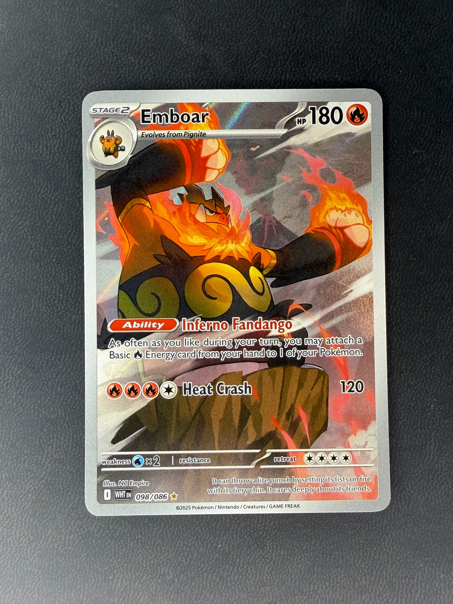 Emboar White Flare Illustration Rare