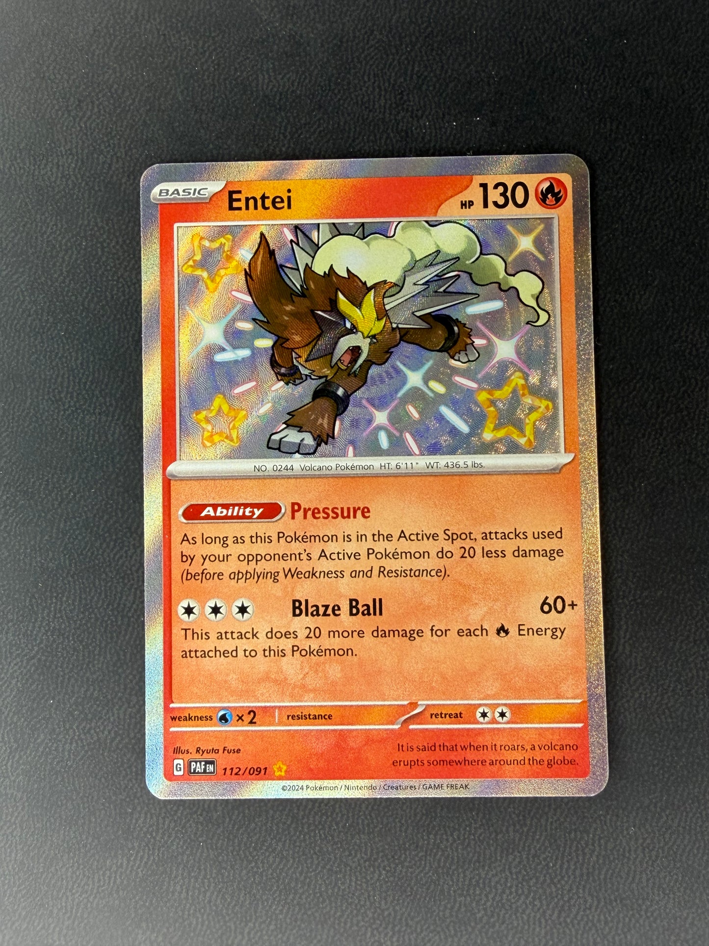 Entei Paldean Fates Shiny Rare