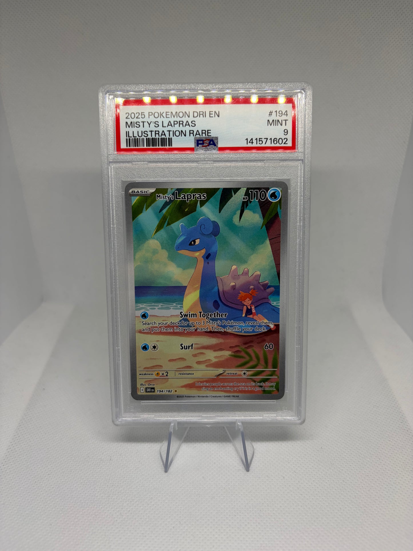 Misty's Lapras Destined Rivals Illustration Rare PSA 9