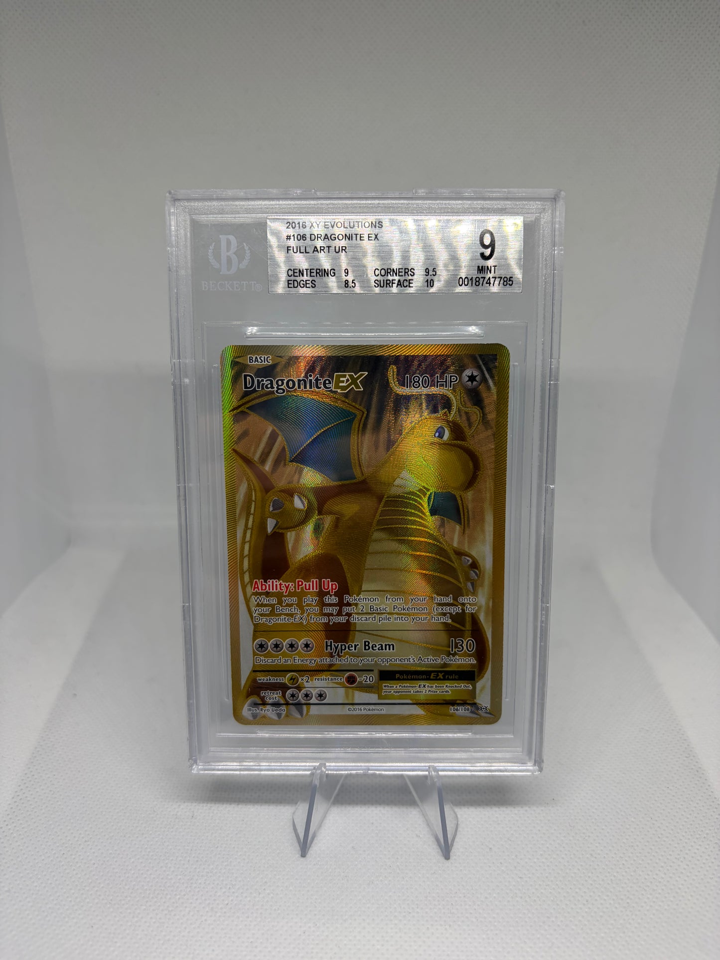 Dragonite EX (Full Art) Evolutions Ultra Rare BGS 9