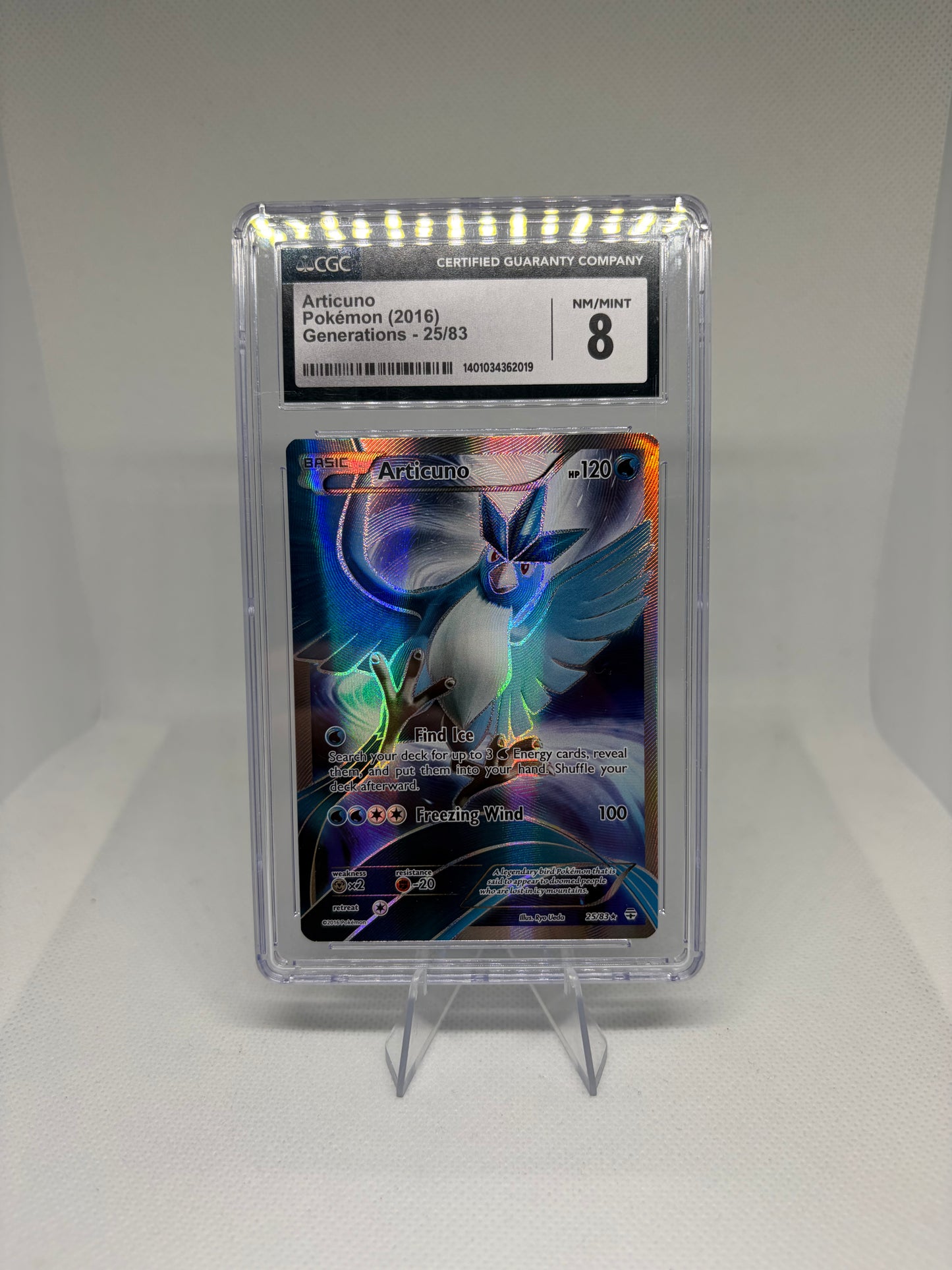 Articuno Generations Holo Rare • 25 Holofoil CGC 8