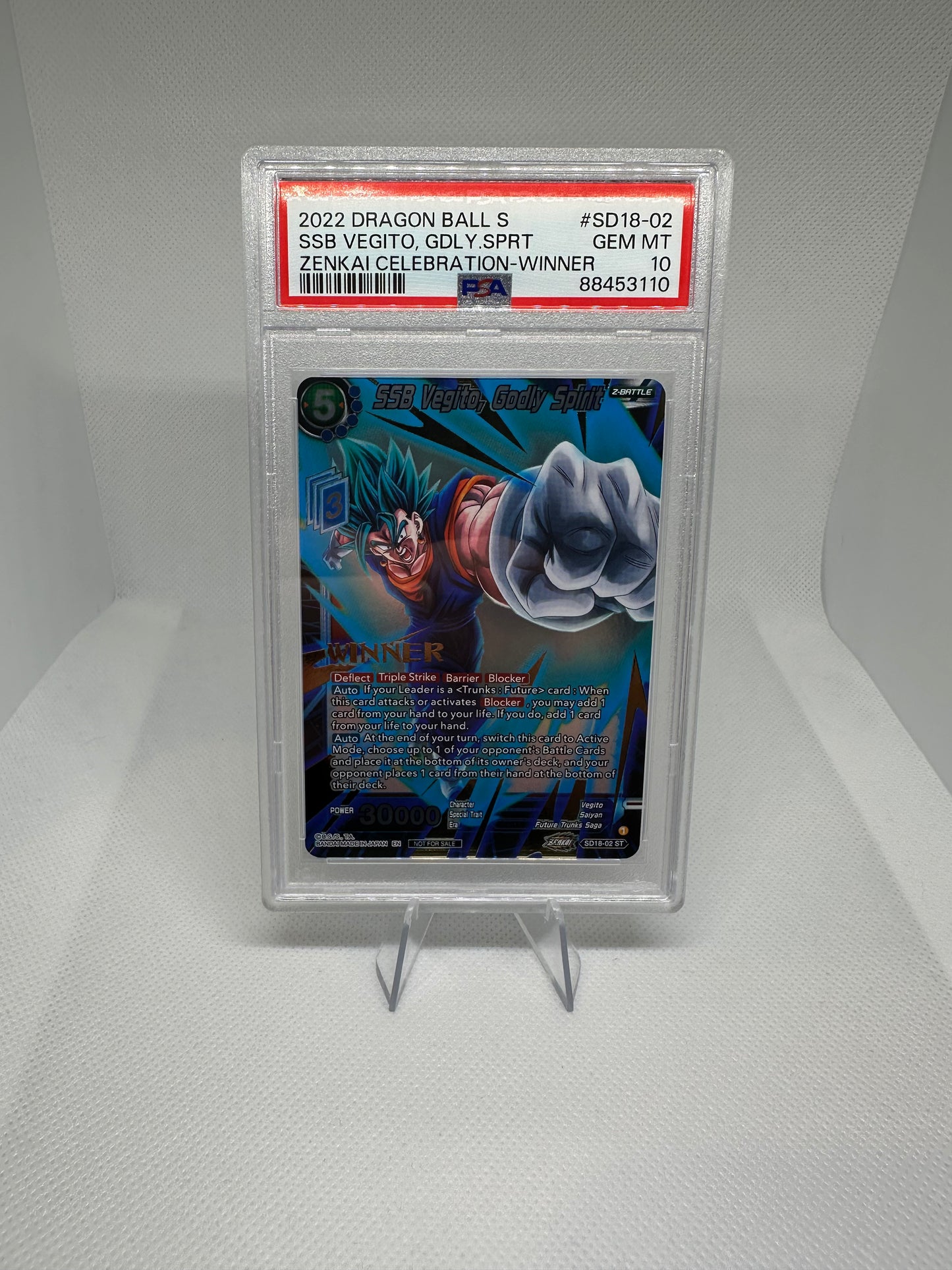SSB Vegito, Godly Spirit PSA 10 Winner Stamped