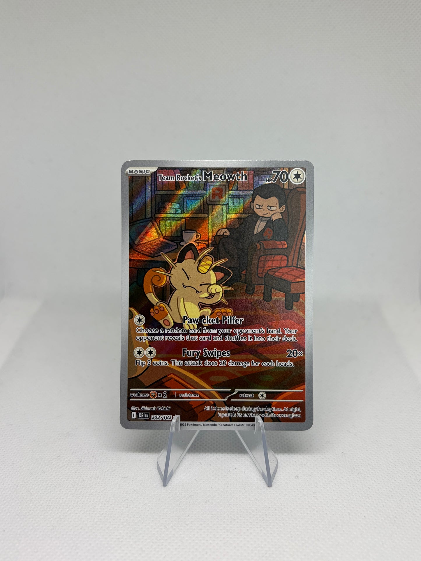 Team Rocket's Meowth Destined Rivals Illustration Rare