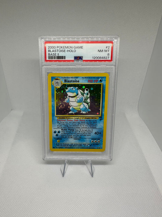 Blastoise Base Set 2 Holo Rare PSA 8