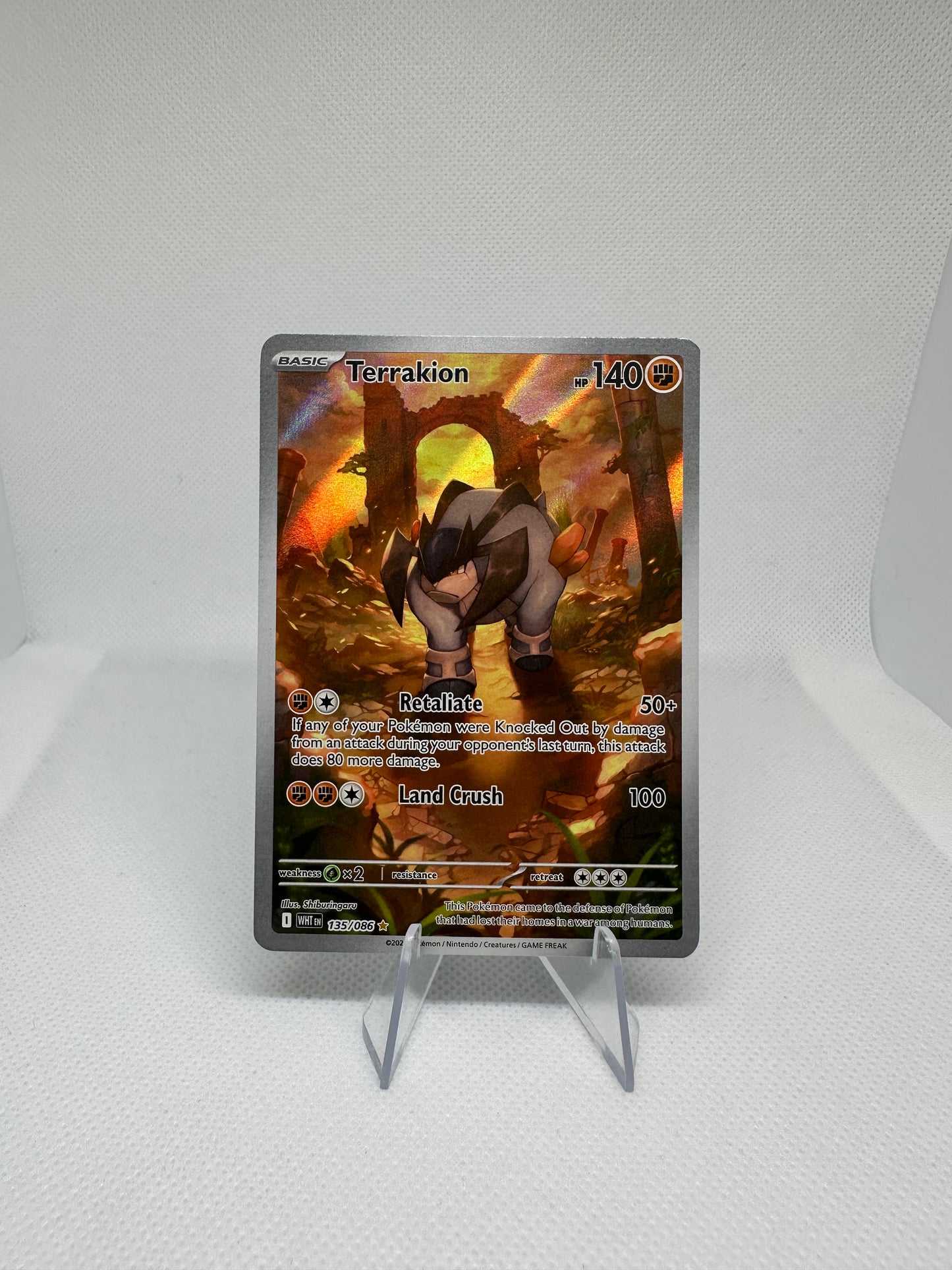 Terrakion White Flare Illustration Rare