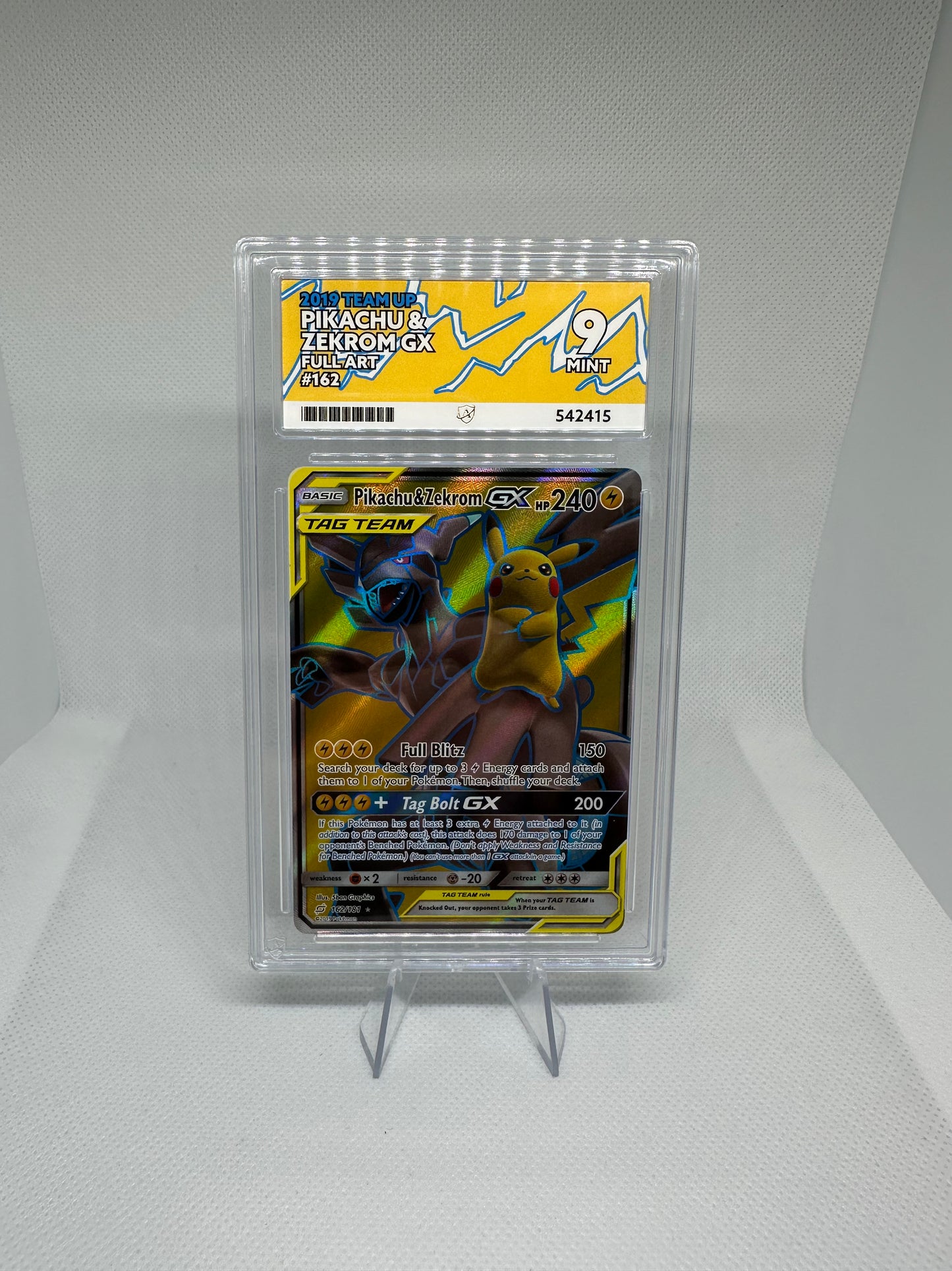 Pikachu & Zekrom GX Team Up Full Art ACE 9