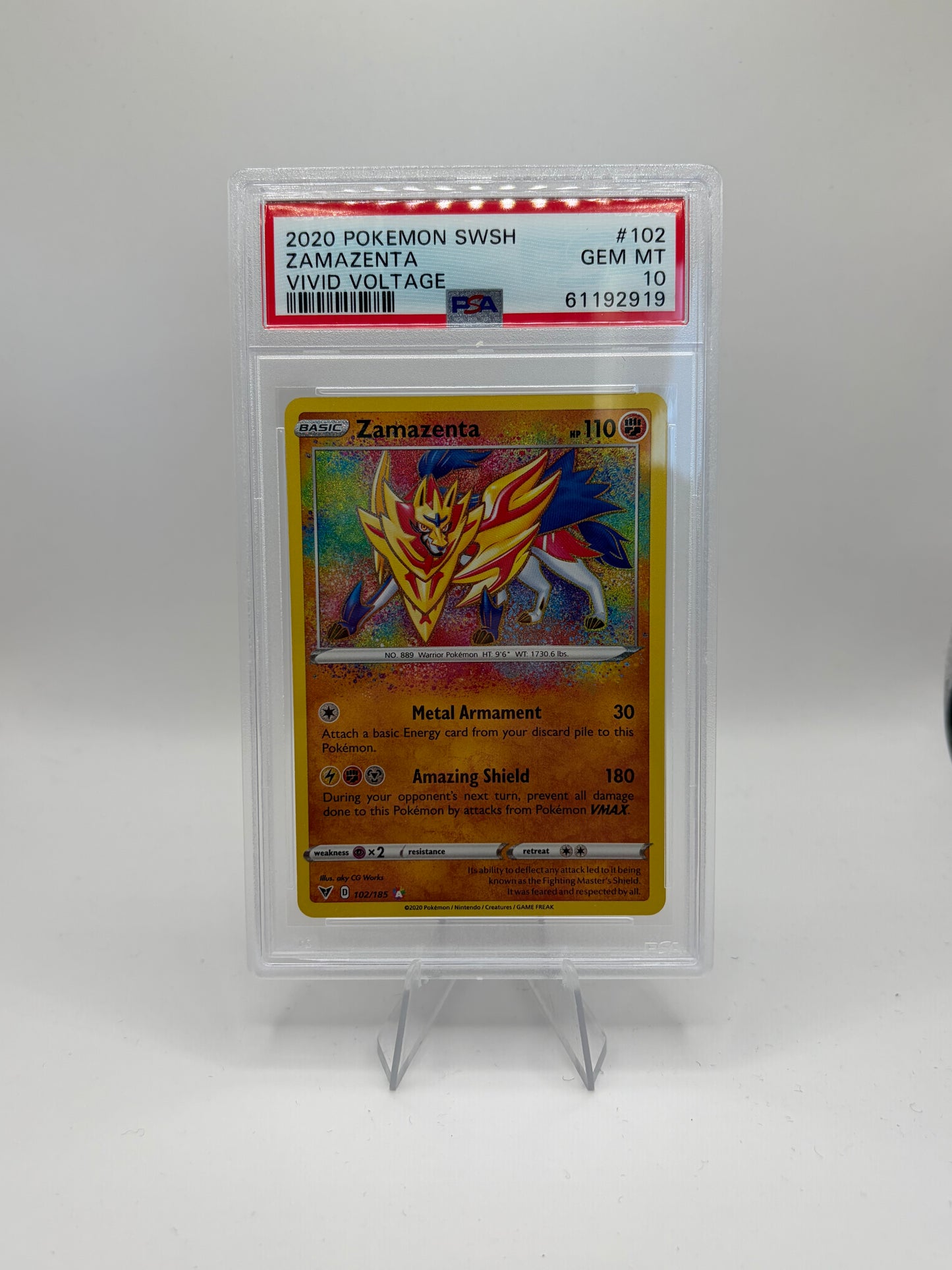Zamazenta Vivid Voltage Amazing Rare PSA 10