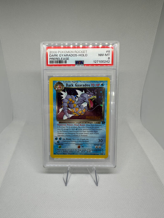 Dark Gyarados Holo Pre Release PSA 8