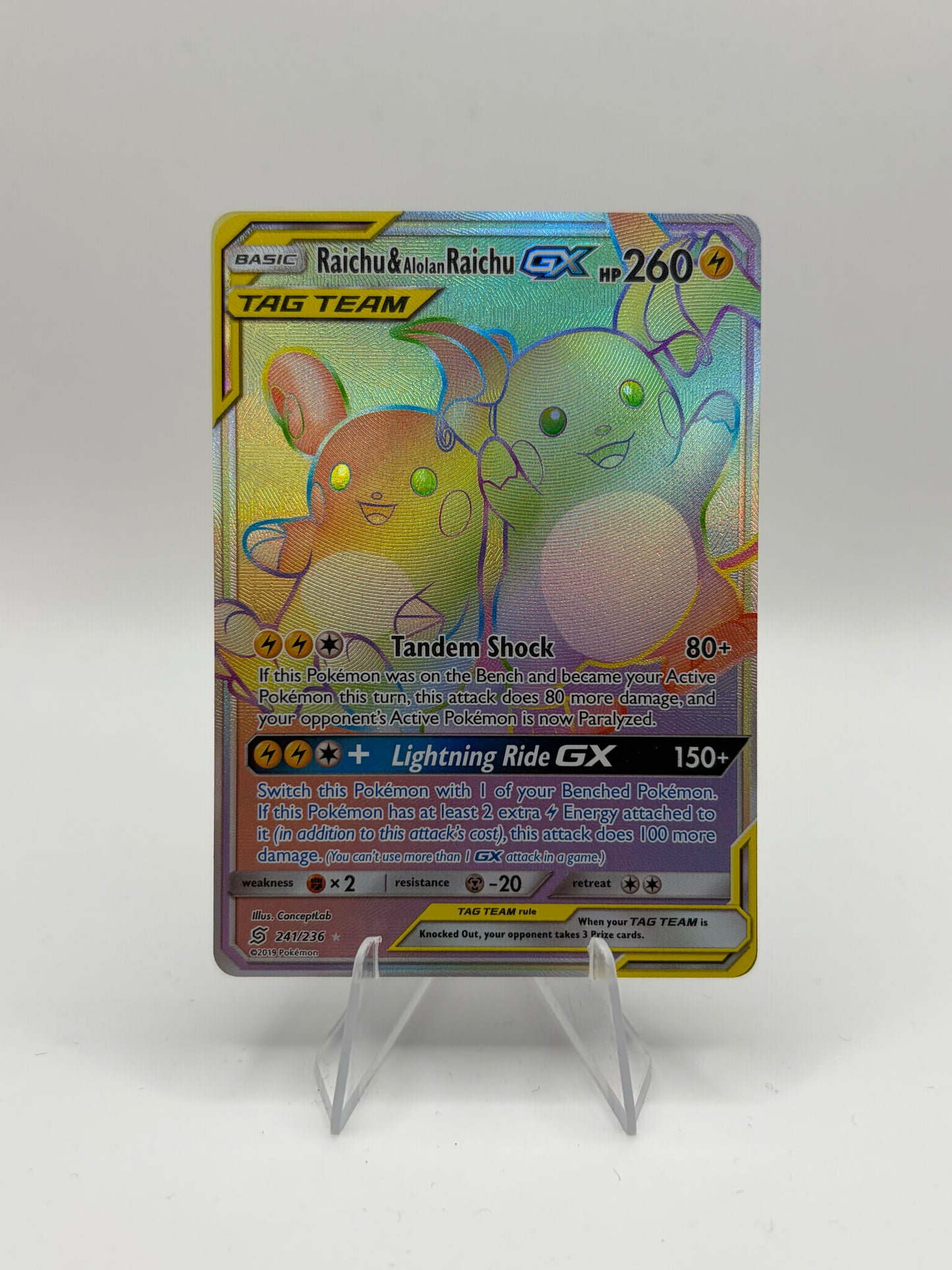 Raichu & Alolan Raichu GX (Secret) Unified Minds Secret Rare
