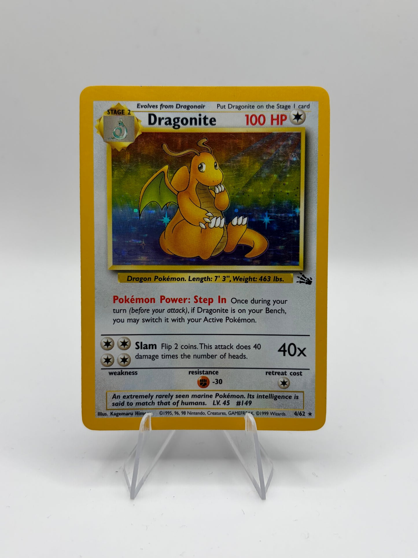 Dragonite Fossil Holo Rare • 4 Unlimited Holofoil