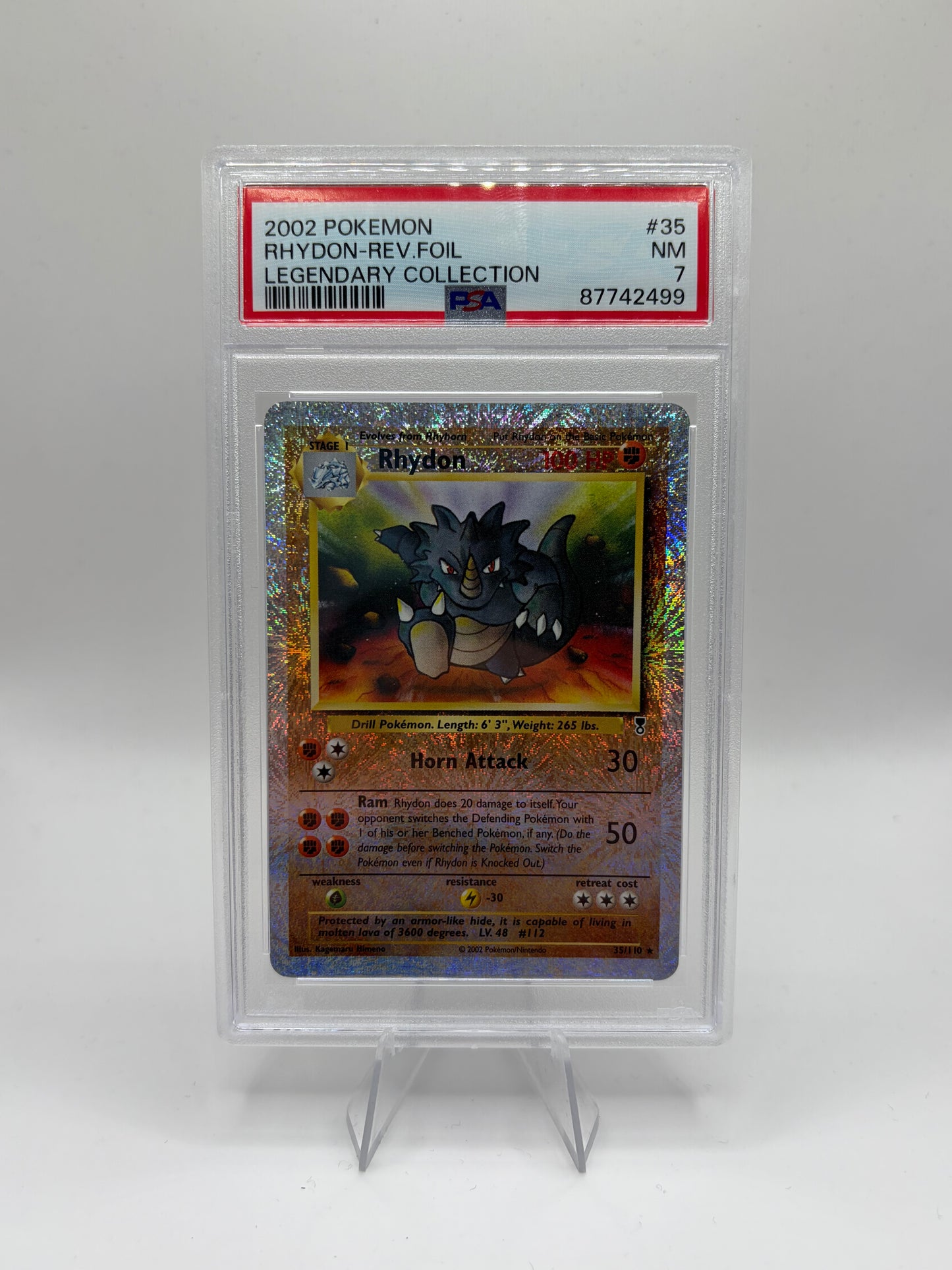 Rhydon Legendary Collection Rare Reverse Holofoil PSA 7