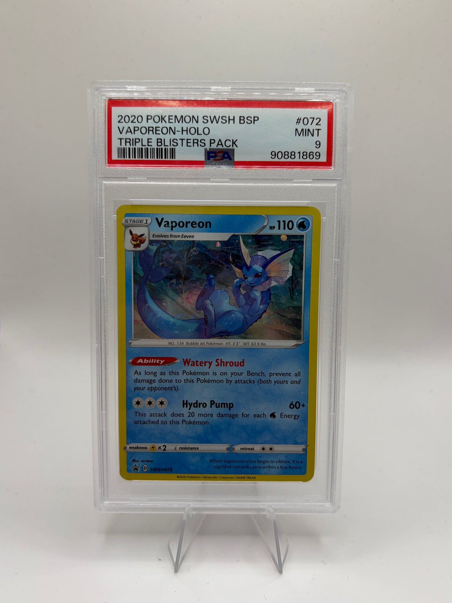 Vaporeon Sword & Shield Promo PSA 9