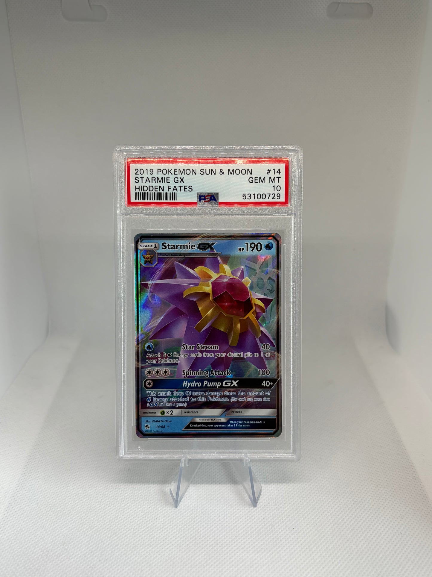 Starmie GX Hidden Fates Ultra Rare PSA 10