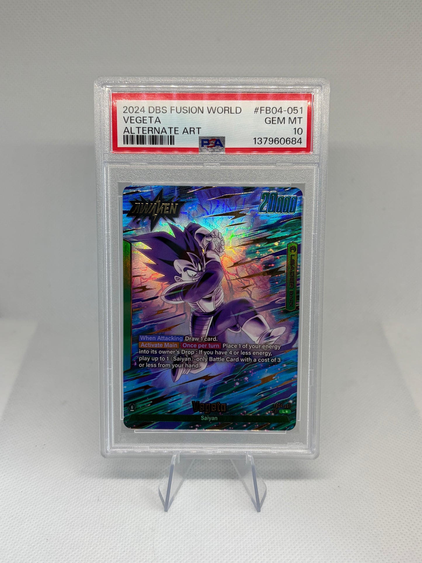 Vegeta - FB04-051 (Alternate Art) Ultra Limit Leader PSA 10