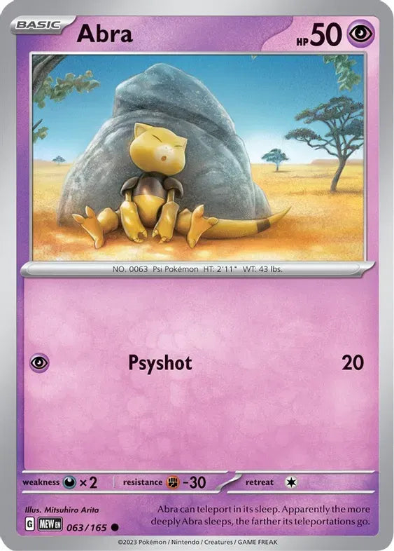 Abra SV: 151 Common • 063/165 Reverse Holofoil
