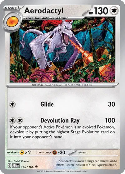 Aerodactyl SV: 151 Rare • 142/165 Holofoil