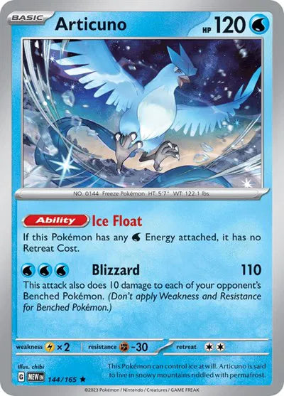 Articuno SV: 151 Rare • 144/165 Holofoil
